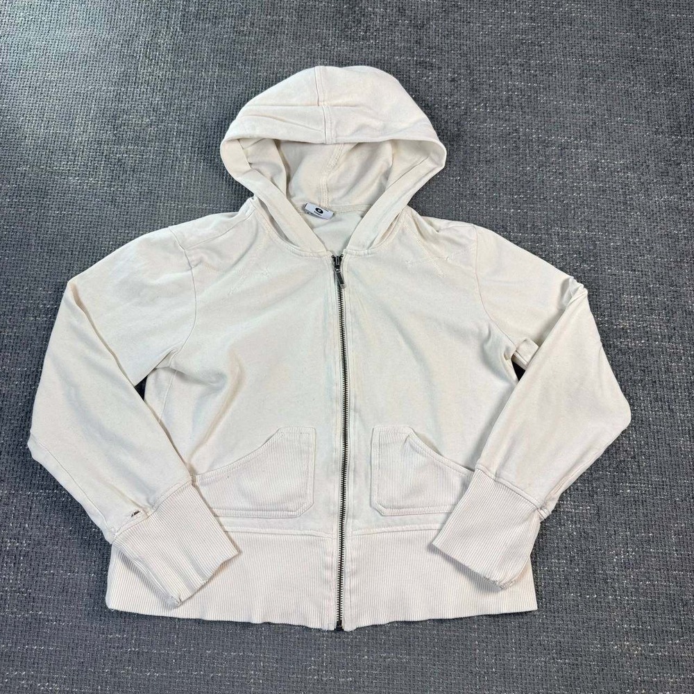Columbia Full Zip Hoodie Womens Medium Cream Gorpcore Outdoor Pockets